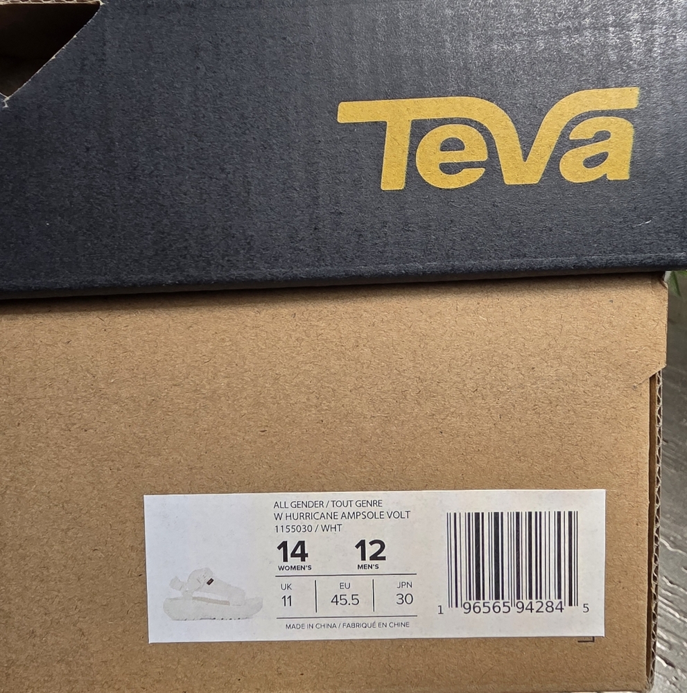 NIB TEVA White Hurricane Ampsole Volt Sandals Shoes 14W 12M - Picture 5 of 5